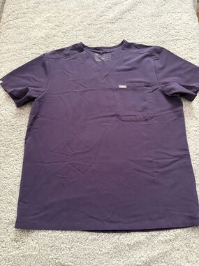 Men's Dark Purple Scrubs Set Top